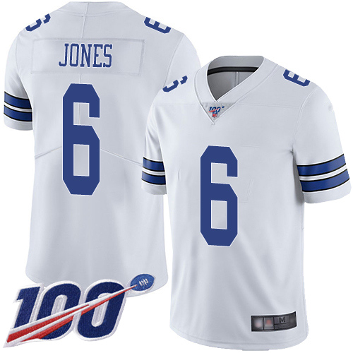 Men Dallas Cowboys Limited White Chris Jones Road #6 100th Season Vapor Untouchable NFL Jersey